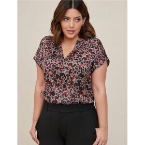 TORRID Satin Split Front Dolman Top Sz 0